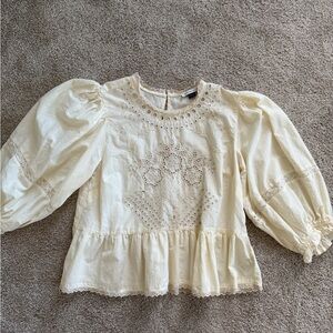 American Eagle Yellow/Cream Blouse